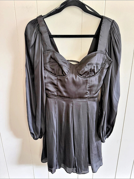 Aqua Dresses & Skirts - AQUA Satin Corset Dress Whimsigoth Dark Romantic Regencycore Edgy Coquette